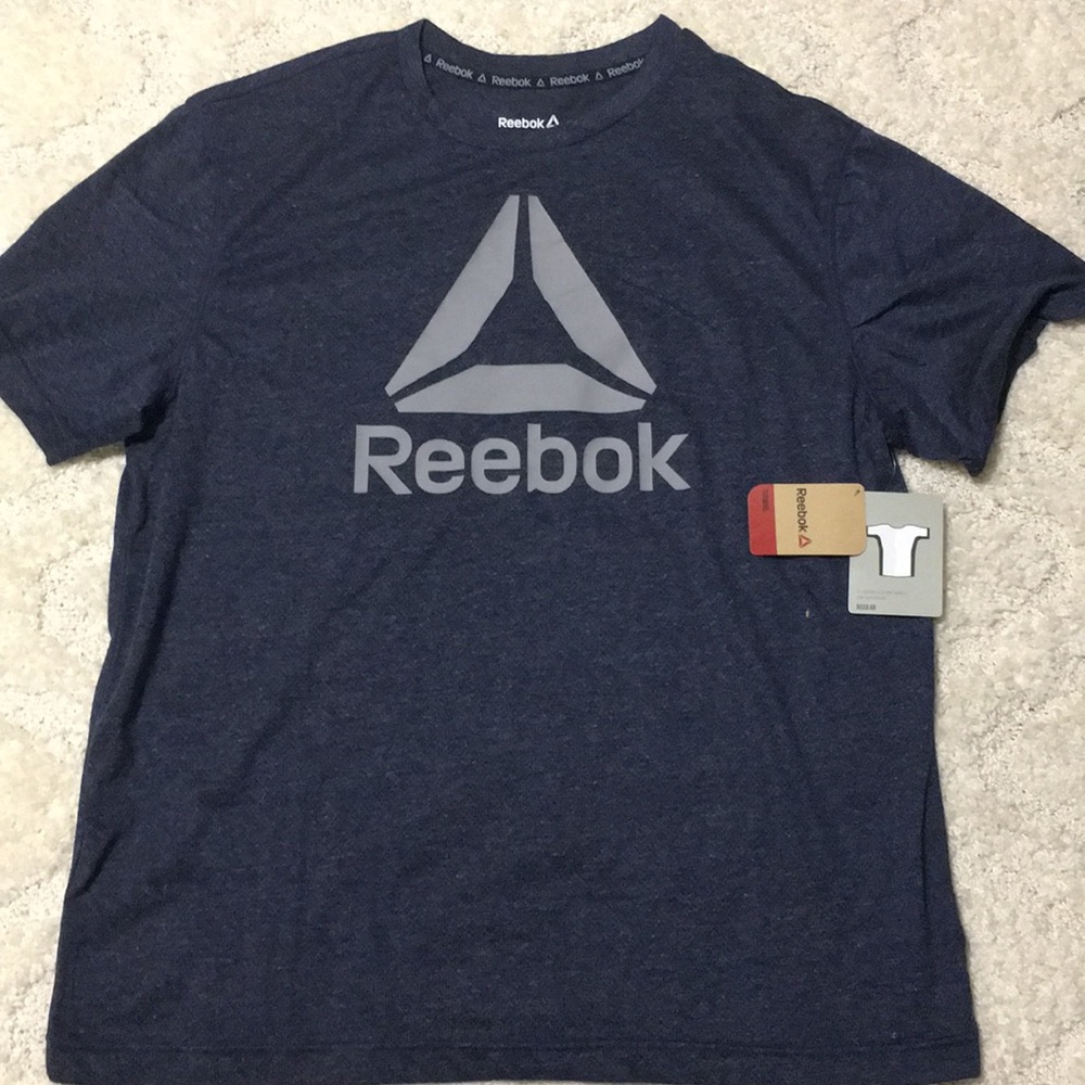 Navy Heather Reebok training tee men's large